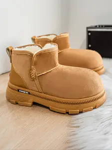 Men's Mickey Big Toe Slip On Snow Boots - Fleece Lined Warm Fashion Comfortable for Outdoor & Daily