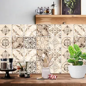 24-Piece Style Self-Wall Tiles, Removable Peel-and-Stick Backsplash, Decorative Wall Stickers for,, Living Room and Home Furnishings,HZ70
