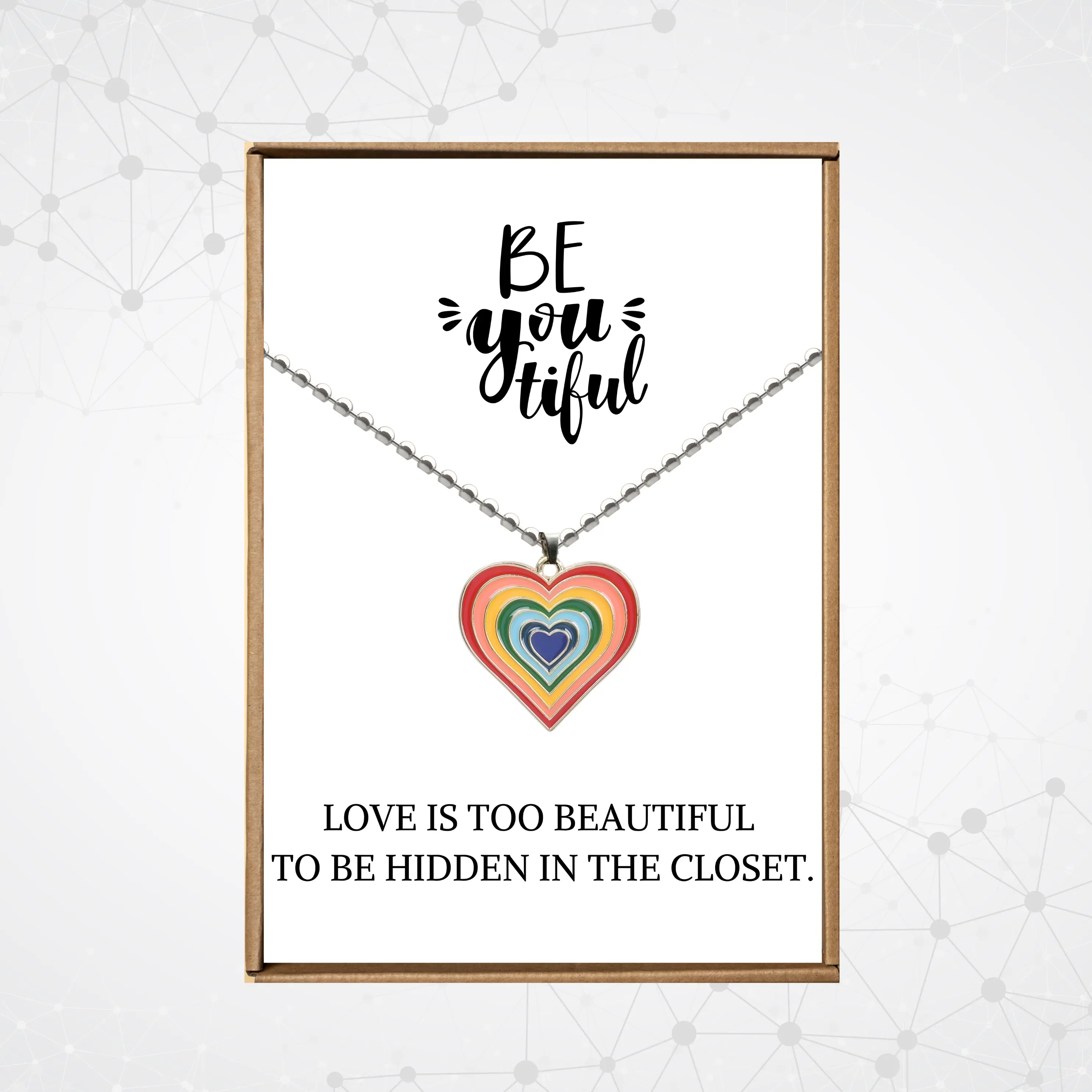 Rainbow pride necklace for women, Coming out present, Pride parade merch, Be yourself card, Lgbt pride jewelry, Happy pride month gifts, Lgbtq gifts for girlfriend, Heart rainbow pendant, Gay jewelry, Bi necklace, Lesbian necklace