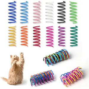 12PCS 12Colors Cat Spring Toys for Indoor Cats, Interactive Coil Springs for Self Play, Durable Heavy Plastic Cat Spiral Spring, Hunting, Biting, Swatting Creative Kitten Toy.