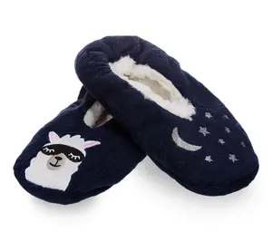 Memoi Women's Luxe Llama Sherpa Lined Slippers