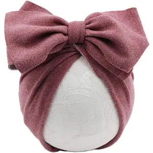 Baby Hat Baby Turban Hat Bow Solid Color Cotton Newborn Infant Sweet Girls Toddler Elastic Caps Headwraps