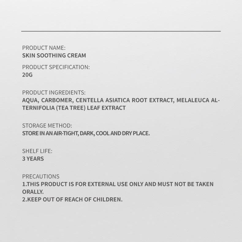 Kreain Nature Skin Soothing Gel Containing Indian Safflower Root Extract and Tea Tree (Mentha) Leaf Extract.