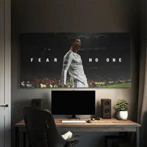 Retro Athlete Art, Fear No One Poster, Unframed Retro Athlete Poster, Soccer Star Wall Art, Football Legend Print, Iconic Decor Gift for Sports Fans