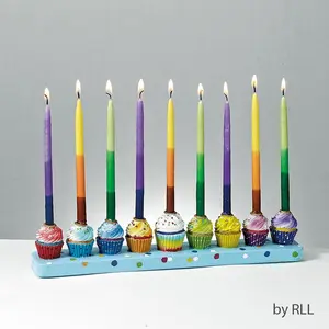 Resin Cupcakes Menorah Candle Holder - Home Organizer