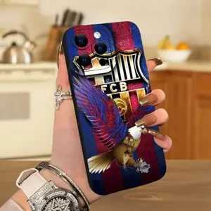 FCB Eagle and Shield Pattern TPU Mobile Phone Case, Shockproof and Anti Fall, Birthday or Festival Gift for Men and Women for iPhone 17 Air 16 15 14 13 12 11 Pro Max Plus Smartphone Protection