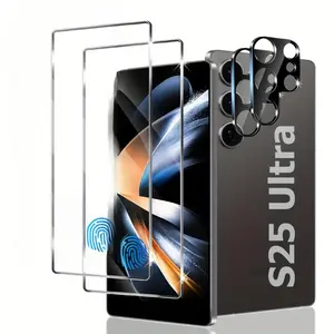 4 in 1 Phone Accessories for Galaxy S25 Ultra S25 Plus S25, Including 2 Counts Screen Protector & 2 Counts Lens Protector, Phone Accessories, Cover