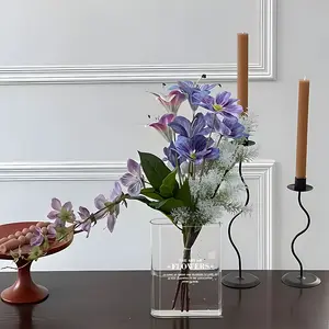 1pc Acrylic Flower Vase, Transparent"The Art of Flowers" Book-Shaped Acrylic Vase for Home Decor, Perfect Home Decoration for Spring and Summer，Unique Modern Cute Aesthetic Cool Book-Style Vase For Bookshelf，Perfect Decor for Bedroom,Office,Living Room