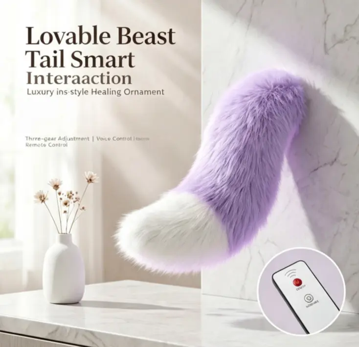 The plush tail will vibrate and make a sound. The remote-controlled electric tail decoration can be attached to the tail. The electric plush tail can be controlled by the car.