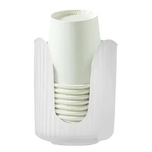 Bathroom Cup Dispenser, Plastic Paper Cup Holder, Small Countertop Mouthwash Cups Accessories for Vanity Countertops, Bathroom, Kitchen, and Dining Room