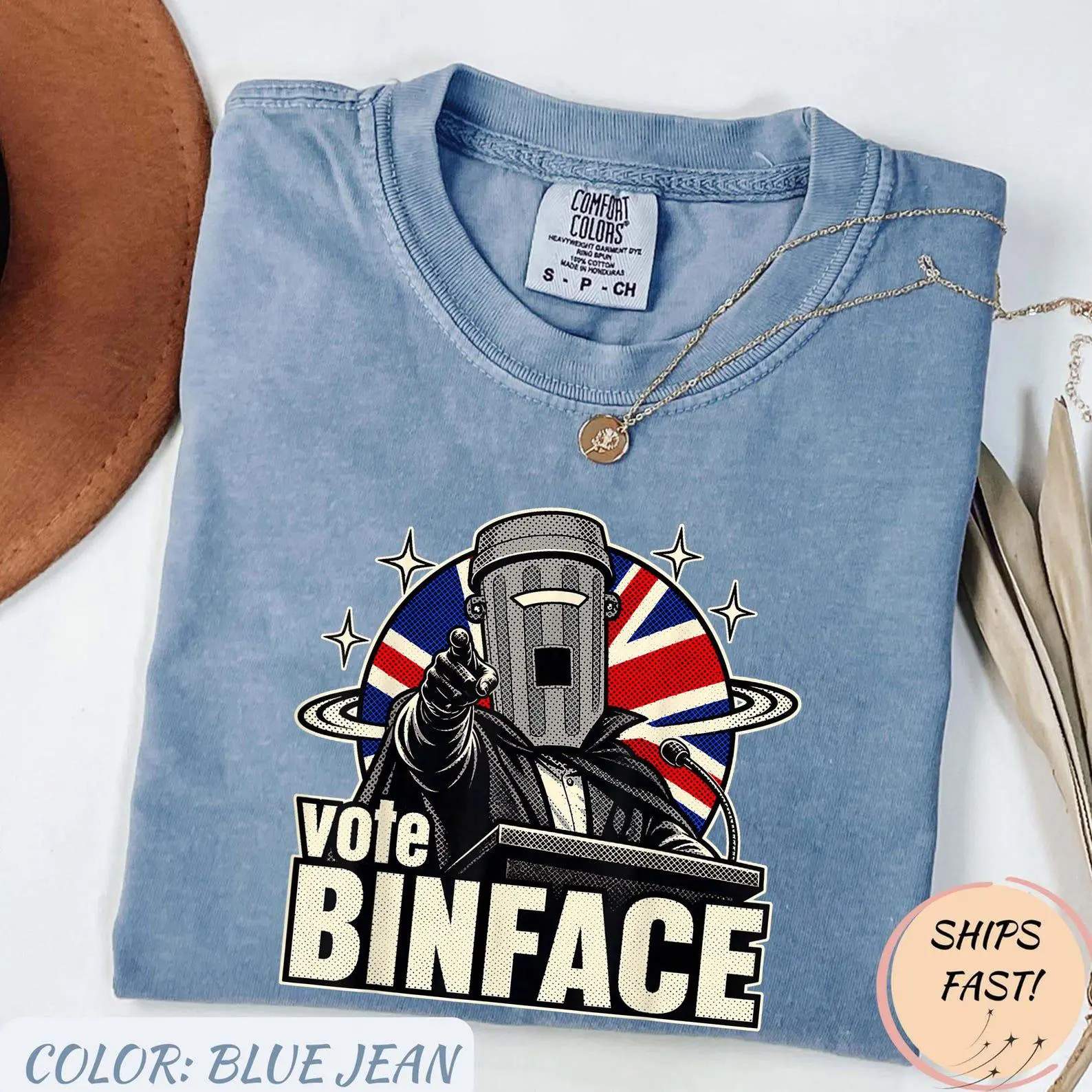 Comfort Colors Count Binface Vote Binface Anti Farage T-Shirt