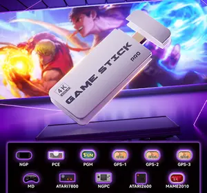 9Game Retro Stick Pro - 4K Gaming Console with NGP PCE PGM GPS-1 GPS-2 GPS-3 ATARI7800 NGPC ATARI2600 MAME2010 Support Simple Setup Endless Fun Classic Gaming Joy