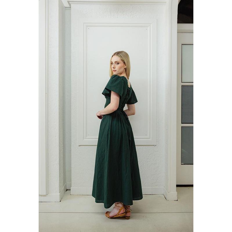 Hymn Dress in Forest | Green Cotton Dress