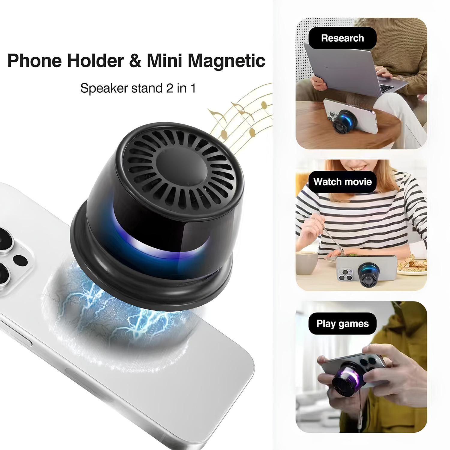 G200 Magnetic Bluetooth Speaker,Portable Mini Bluetooth Speaker with Phone Stand,Game Mode,7H Playtime,TWS,RGB Light,Perfect Teen Gift for Camping & Home Decor