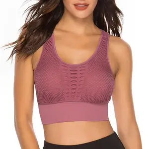 Women's Seamless High Impact Tank Top Sports Bra - Quick-Drying, Sleeveless Design, Black/Dark Pink/Blue/White sports bra