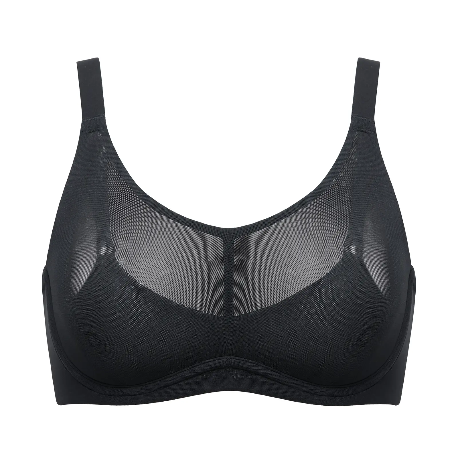 DELIMIRA Women's Cosnufy Full Coverage Bra Sheer Mesh Plus Size Underwire Unlined DELIMIRA Women's Cosnufy Full Coverage Bra Sheer Mesh Plus Size Underwire Unlined