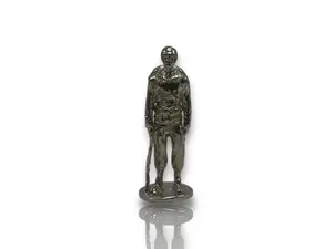 Toy Soldier at Attention – Hand-Poured Silver Collectible Statue (Made in USA)
