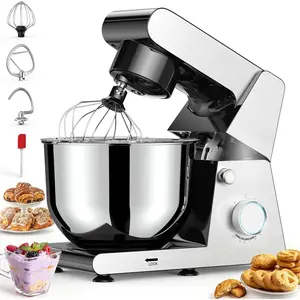 6.5QT Tilt- Stand Mixer, Heavy Duty Pro 10-Speed Electric Mixer, Stainless Steel Cladding & Bowl with Dough Hook, Wire Whisk and Flat Beater for  Baking, Bread, Cake, Pizza Dough