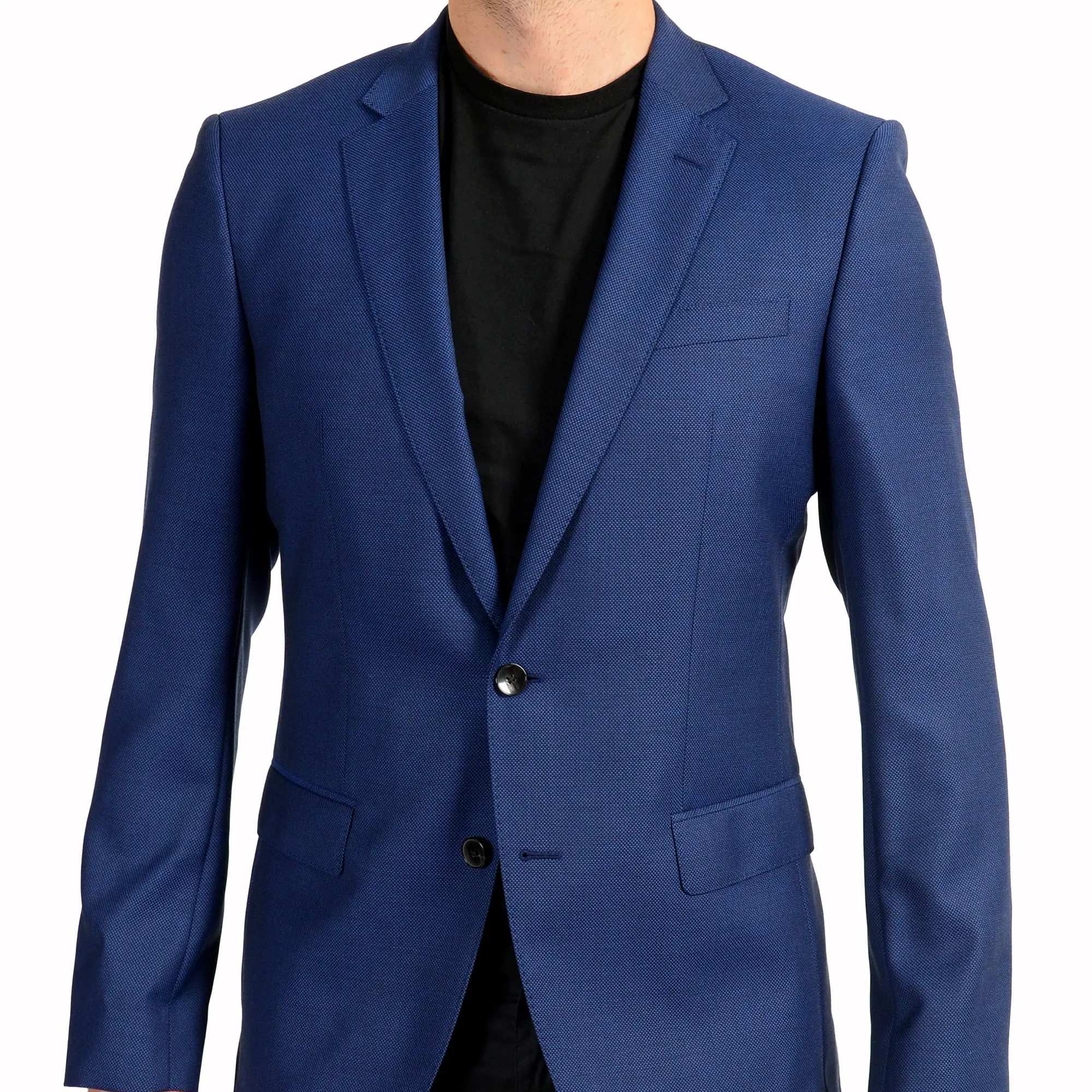 Hugo Boss Men's "Huge6" Blue Slim Fit 100% Wool Two Button Blazer US 40L IT 50L