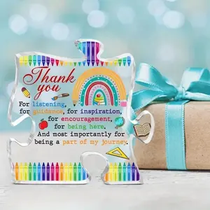 1pc/2pcs Thank You Acrylic Decor Signs, Teacher Appreciation Desk Decorations, Office Home Party Decorations, Non-Sensitive Goods