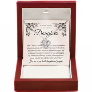 Memorial Jewelry for Loss of Daughter Angel Wing Necklace Healing Sympathy Grief Support Forever Loved Pendant