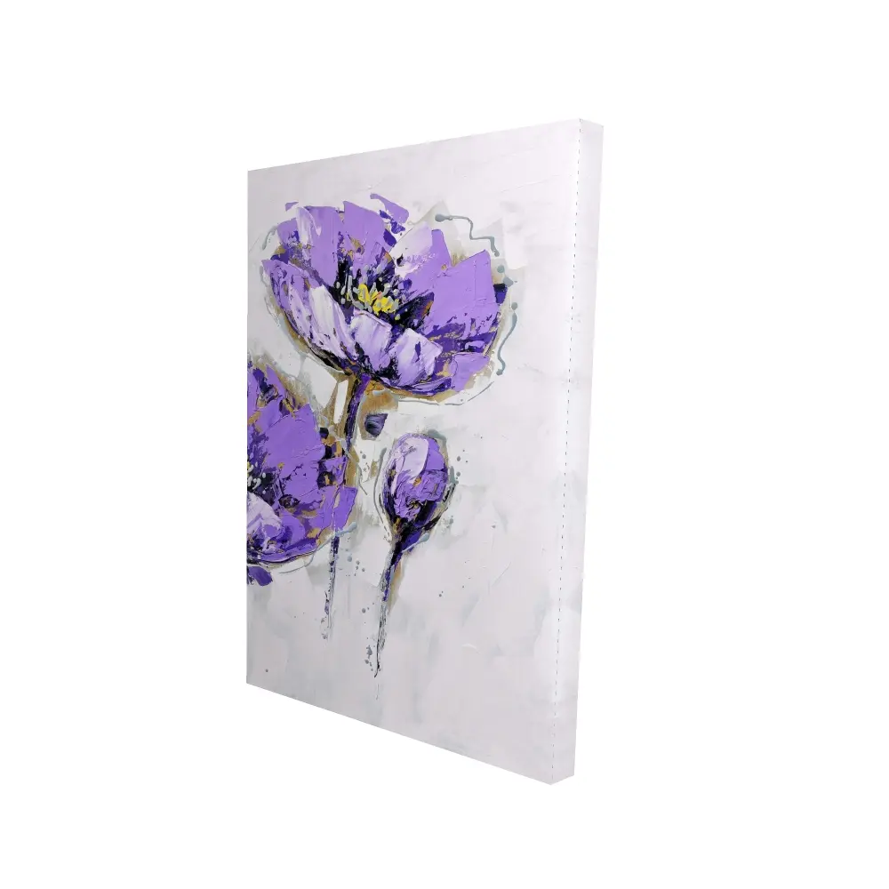 Begin Home Decor 2080-3624-FL18-CR 24 x 36 in. Purple Anemones Canvas - Contemporary Gray Bedroom Decor