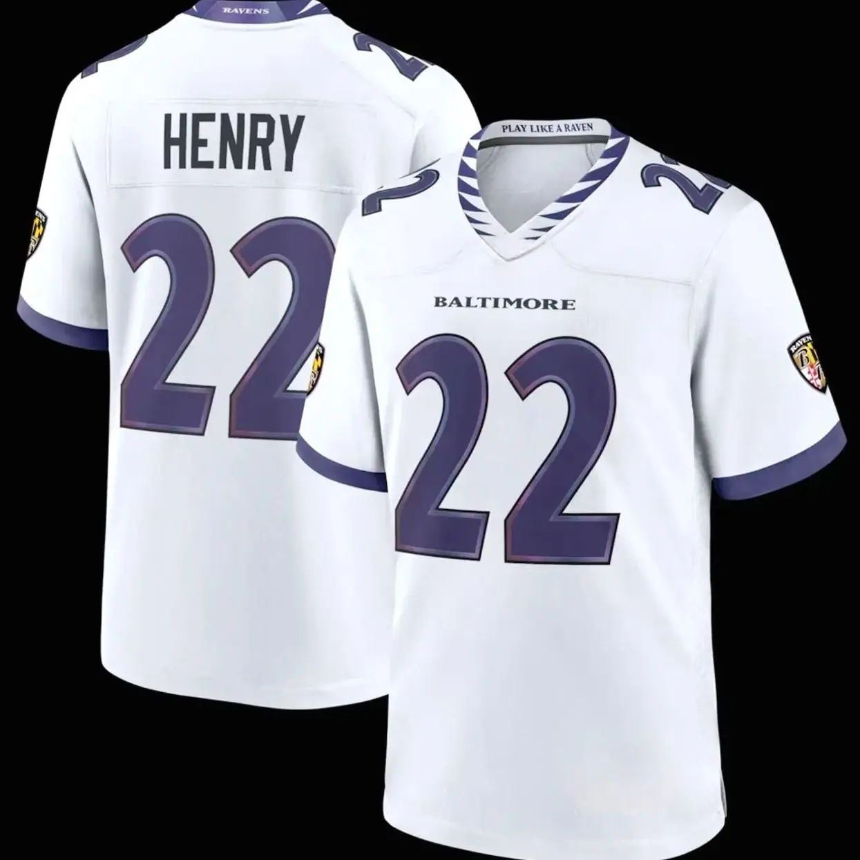 Unisex Football Ravens Henry 22 Game Player Jersey - Black Q99