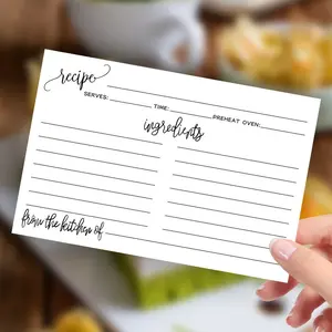50 Pack Simple Blank Recipe Cards for Handwriting, Double-Sided Kitchen Notes & Recipe Storage, Ideal for Meal Planning & Gifting