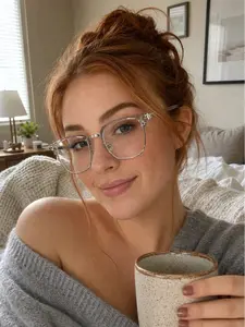 Frozen Series Blue Light Blocking Glasses for Women Men, Premium Acetate Gothic Square Clear Lens Frames, Computer Eyeglasses for Eye Strain Relief, Lightweight Fashion Optical Frames for Gaming, Work, Study, , Screen Use, Vintage Trendy Eyewear  slimming
