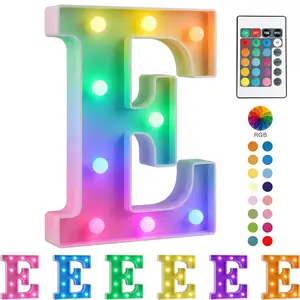 Decorative LED Letter & Number Light Board, Colorful Flashing Effects, Remote & Battery Operated, DIY Combinable Sign for Celebrations and Home Decor