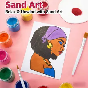 Adult DIY Sand Painting Kit, Colorful Sand Art Handmade Set, Stress Relief Relaxation Craft, Creative Wall Decor Gift, Drawing Paper Craft