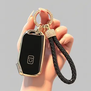 TPU Car Protector Key Fob Cover Case with Chain for Kia 2020-2022 Soul 2019-2021 Forte 2020-2021 Telluride K5 2021-2022 Seltos NIRO Sportage Sorento Smart Remote Key Fob