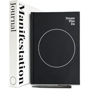 Manifestation Journal - 52-Week Undated Guided Law of Attraction Journal with Prompts, Habit , Vision Board, Goals & Reflection Tools | for Women & Men |  Box + Pen