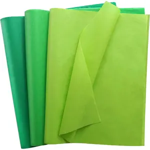 100 Sheets 20"X14"  Wrapping Tissue Paper Bulk for  Bags,Weddings Birthday Showers Arts Craft Party Favor Decoration (Green of 3)
