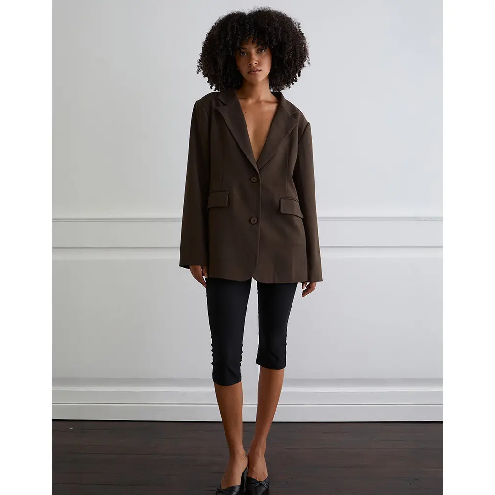Maiwa Textured Tailoring Blazer in Brown