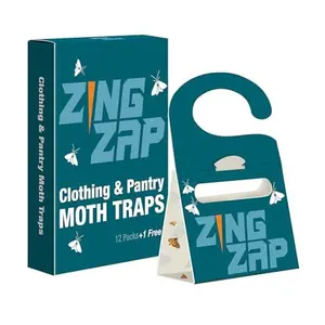 ZingZap Moth Traps 13-Pack, Slowly Releases Enhanced 2X Pheromones, Lures, Trap & Kill Pantry & Clothes Moths, Moth Treatment & Prevention