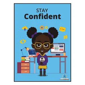 Brown Toy Box Maya ‘Stay Confident’ Poster | STEM | Black Children | Inspiring Home Decor