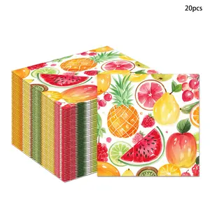 20-Pack Summer Pineapple Watermelon Party Napkins, Hawaiian Pool Beach Theme Party Supplies, Holiday Gifts Home Decor Garden Decoration