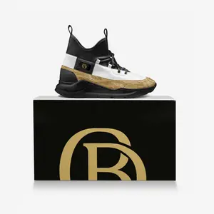 C.B.D Monogram Nero Oro Mid 1 - Black and Gold Sneaker with Unique Design Elements Trainer Training