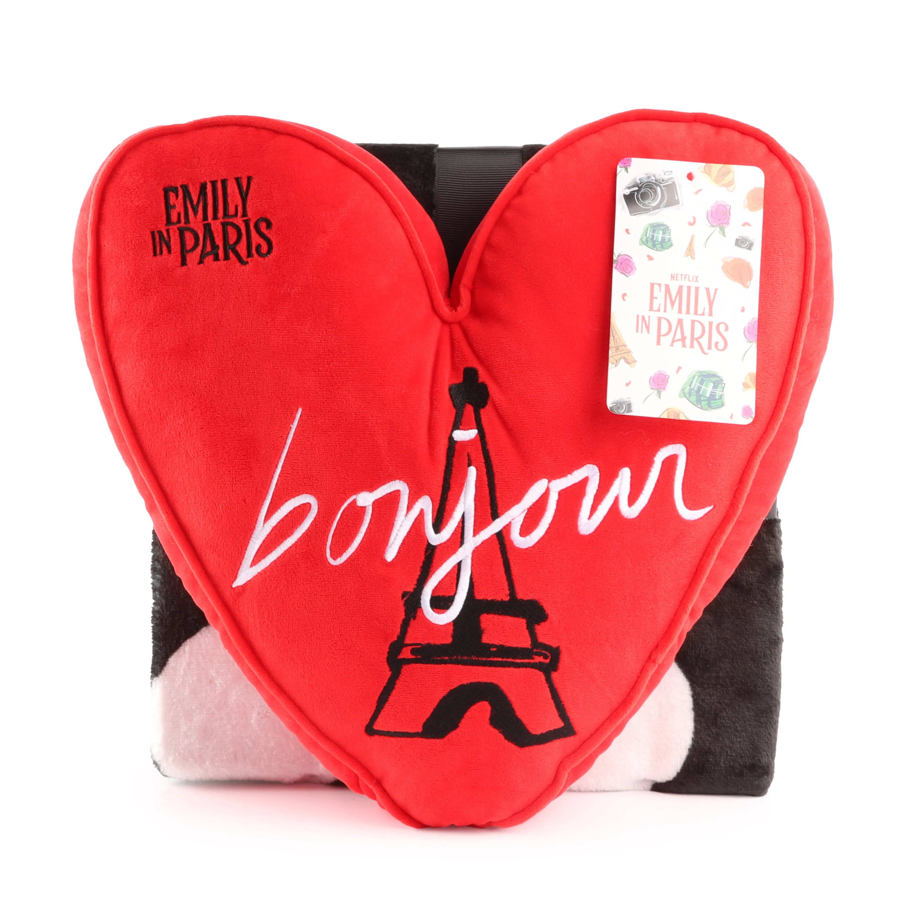 Jay Franco Emily in Paris 2-Piece Bedding Set - Cozy Chic Print Blanket, Soft Comfy Pillow, Parisian Aesthetic Design