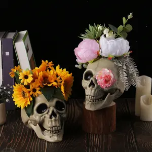 Halloween simulation skull props horror chamber haunted house sunflower ghost head venue decoration ornaments Room