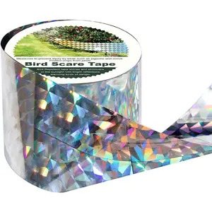 Bird Reflective Tape, 200  x 2 Inches Dual-Sided Bird Reflective Tape Outdoor for Garden, Farm, Orchard or Courtyard