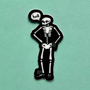 Mini Skeleton Sticker  Cute Spooky Vinyl Decal, Gothic Aesthetic, Laptop & Water Bottle Sticker