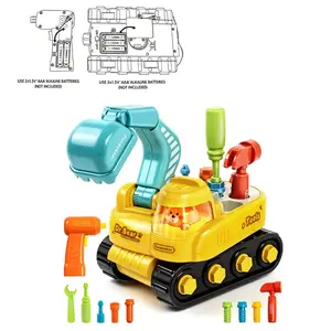 Interactive Bulldozer Toy for Kids, Detachable Construction Truck with Tool Set, Stem Educational Playset, Ages 1+ Years