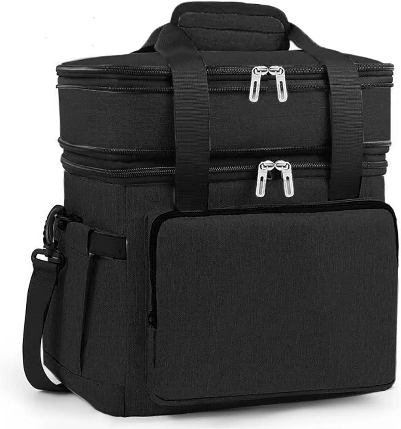 Insulated Lunch Bag Double Deck Leakproof Waterproof Large Capacity Thermal Lunch Tote Reusable Durable Soft Lunch Box for Adults Work Office Picnic Travel Outdoor