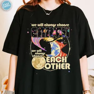We Will Always Choose Earth ,Christina Koch Artemis II NASA Mission T-Shirt: Vintage Feel, DTG Print, Space Exploration Apparel