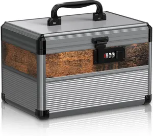 lock box with code  lock box for Personal Items (Size Small 10inch-Black) Lockable Dorm Storage Trunk with code Lock,Briefcase