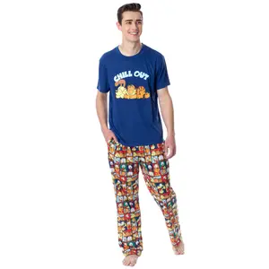 Nickelodeon Mens' Garfield Odie Comic Strip Chill Out Sleep Pajama Set