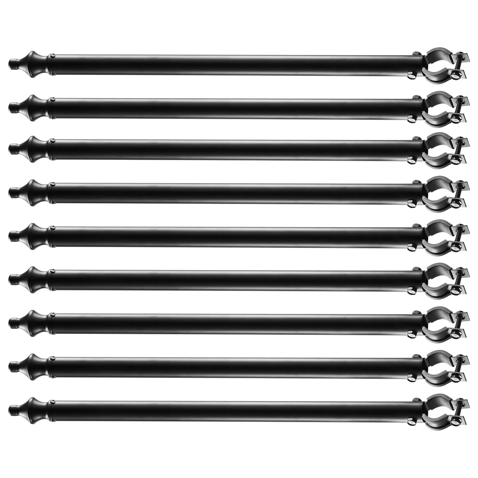 Galvanized Chain Link Fence Extenders (9 Packs, 27.4 Inches Height) - Rustproof Post Extender for 1.3-1.5 Inches Round Rails, U Bracket, Barbed Wire Extend Arm for Privacy Boost, Dog Escape Prevention