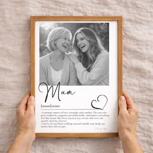 Personalised Mum Photo Print Unframed Poster, Custom Mother Definition Gift, Birthday Gift Mam, Meaningful Mom Art, Mothers Day Prints
